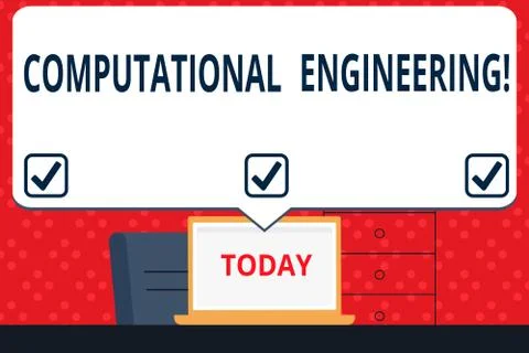 Handwriting text Computational Engineering. Concept meaning development and a 스톡 일러스트