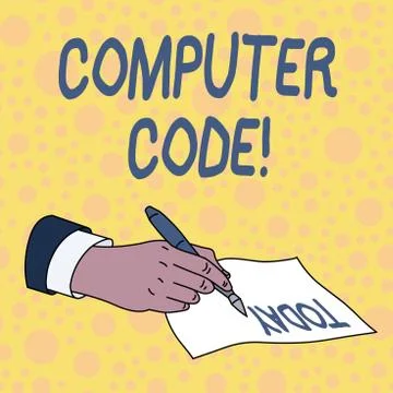 Handwriting text Computer Code. Concept meaning Set of instructions forming a Stock Illustration