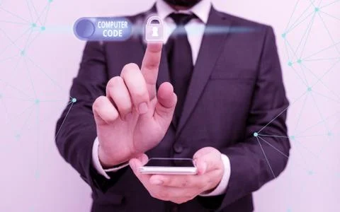 Handwriting text Computer Code. Concept meaning Set of instructions forming a 스톡 사진