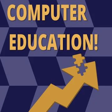 Handwriting text Computer Education. Concept meaning gaining basic knowledge and Stock Illustration