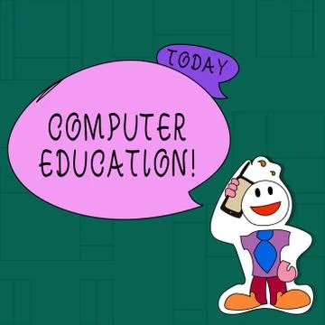 Handwriting text Computer Education. Concept meaning gaining basic knowledge and Stock Illustration