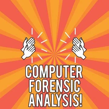 Handwriting text Computer Forensic Analysis. Concept meaning evidence found in 스톡 일러스트