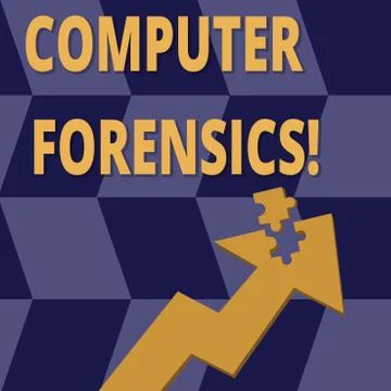 Handwriting text Computer Forensics. Concept meaning the investigative analysis 스톡 일러스트