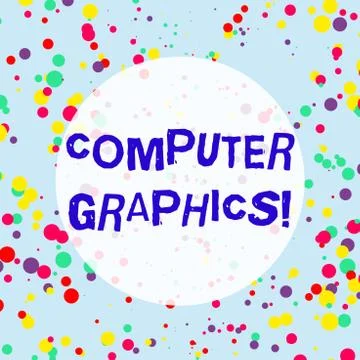 Handwriting text Computer Graphics. Concept meaning visual representations of Illustrazione stock