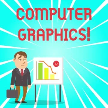 Handwriting text Computer Graphics. Concept meaning visual representations of Illustrazione stock