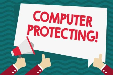 Handwriting text Computer Protecting. Concept meaning protecting computer Stockillustratie