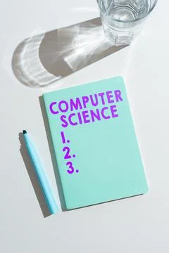 Handwriting text Computer Science. Business overview study of both computer h Stock Photos