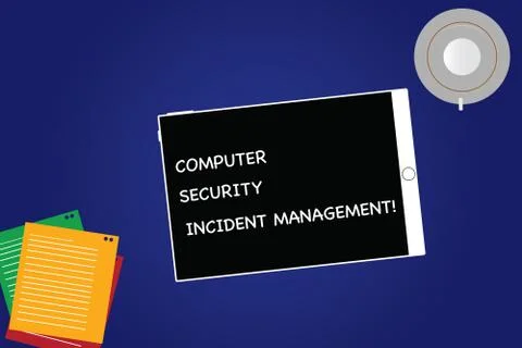 Handwriting text Computer Security Incident Management. Concept meaning Safe Illustrazione stock