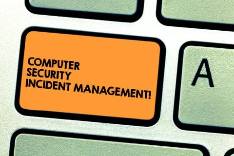 Handwriting text Computer Security Incident Management. Concept meaning Safe Stock Photos