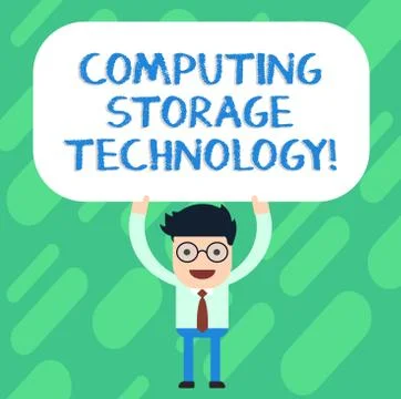 Handwriting text Computing Storage Technology. Concept meaning collective Stock Illustration