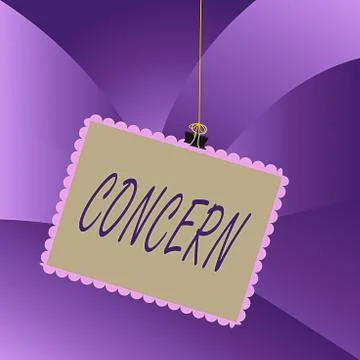 Handwriting text Concern. Concept meaning to be important to someone or to Stock Illustration