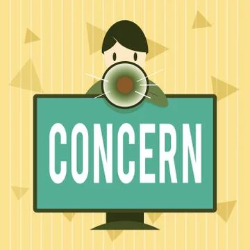 Handwriting text Concern. Concept meaning to be important to someone or to Stock Illustration