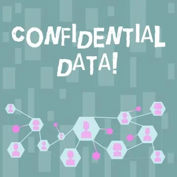 Handwriting text Confidential Data. Concept meaning term that typically repre Stock Illustration