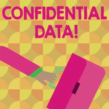 Handwriting text Confidential Data. Concept meaning term that typically repre Stockillustratie