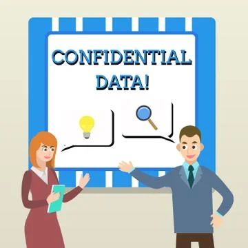 Handwriting text Confidential Data. Concept meaning information that is not Stock Illustration