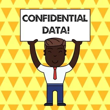 Handwriting text Confidential Data. Concept meaning information that is not 스톡 일러스트