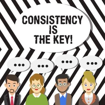 Handwriting text Consistency Is The Key. Concept meaning by Breaking Bad Habits Stock Illustration