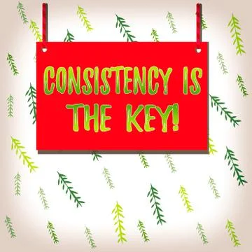 Handwriting text Consistency Is The Key. Concept meaning by Breaking Bad Habits 스톡 일러스트