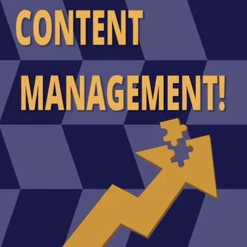 Handwriting text Content Management. Concept meaning programs used to create and Stock Illustration