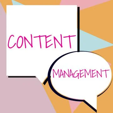 Handwriting text Content ManagementProcess that collects manage and publish Stock Illustration