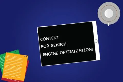 Handwriting text Content For Search Engine Optimization. Concept meaning SEO Illustrazione stock