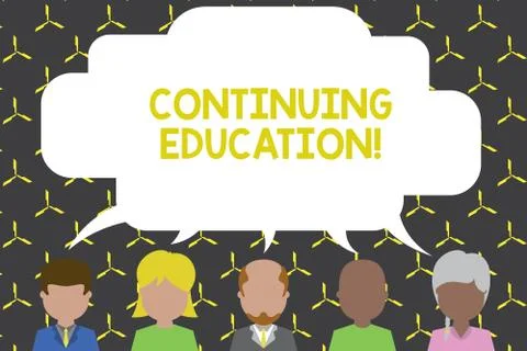 Handwriting text Continuing Education. Concept meaning Continued Learning 库存插图