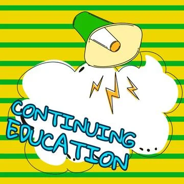 Handwriting text Continuing Education. Word Written on Continued Learning 스톡 일러스트