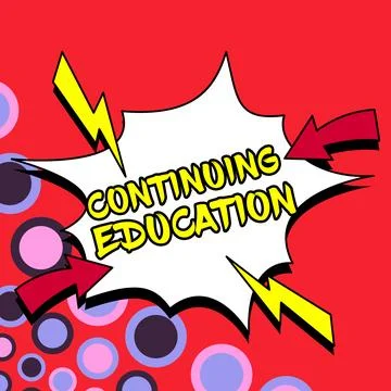 Handwriting text Continuing Education. Word Written on Continued Learning Stock Illustration