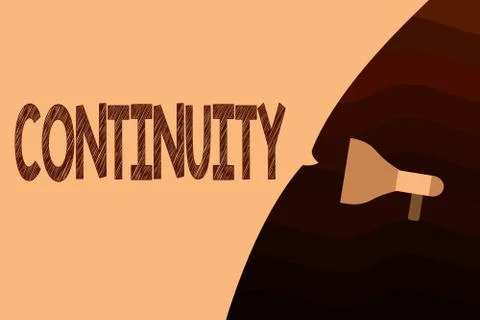 Handwriting text Continuity. Concept meaning Unbroken consistent existence Stock Illustration