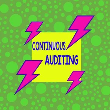 Handwriting text Continuous Auditing. Concept meaning Internal process that Stock Illustration