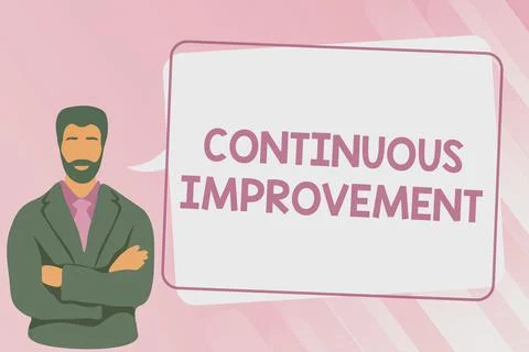 Handwriting text Continuous Improvement. Business concept Ongoing Effort to Stock Illustration