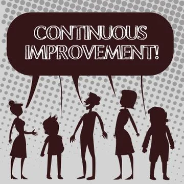 Handwriting text Continuous Improvement. Concept meaning involves small consi Stock Illustration