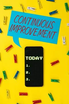 Handwriting text Continuous Improvement. Concept meaning Ongoing Effort to Stock Photos