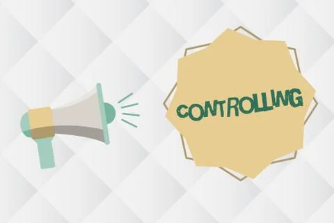 Handwriting text Controlling. Concept meaning Having the power to control how Stock Illustration