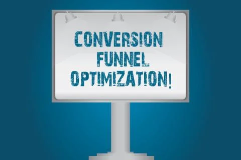 Handwriting text Conversion Funnel Optimization. Concept meaning thinking of Stock Illustration