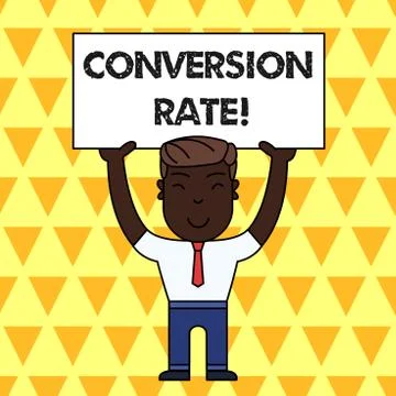 Handwriting text Conversion Rate. Concept meaning number of visitors to a Stockillustratie