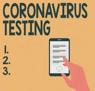 Handwriting text Coronavirus Testing. Word for Collection of samples from a Illustrazione stock