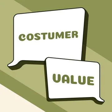 Handwriting text Costumer Value. Business showcase Protect a computer system Stock Illustration