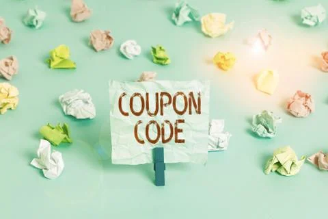 Handwriting text Coupon Code. Concept meaning ticket or document that can be 库存照片