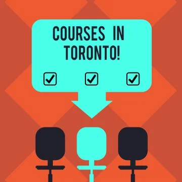 Handwriting text Courses In Toronto. Concept meaning direction or routes between Stock Illustration