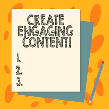 Handwriting text Create Engaging Content. Concept meaning provides value to the Stock Illustration