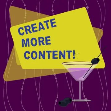 Handwriting text Create More Content. Concept meaning write words sentence to Stock Illustration