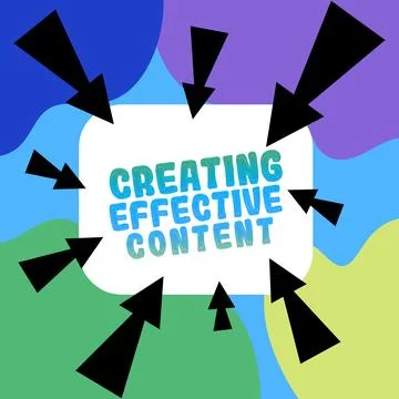 Handwriting text Creating Effective Content. Word for Valuable Information Illustrazione stock