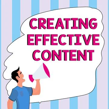 Handwriting text Creating Effective Content. Word for Valuable Information Illustrazione stock