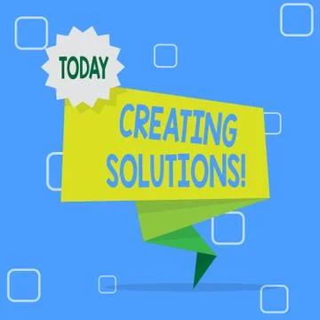 Handwriting text Creating Solutions. Concept meaning Make ways to solve a 库存插图