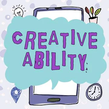 Handwriting text Creative Ability. Concept meaning able to function at the Stock Illustration