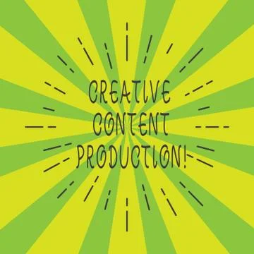 Handwriting text Creative Content Production. Concept meaning Developing and Stock Illustration