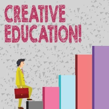 Handwriting text Creative Education. Concept meaning students able to use Stock Illustration