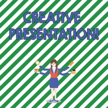 Handwriting text Creative Presentation. Concept meaning process of presenting a Stock Illustration