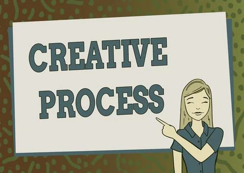 Handwriting text Creative Process. Concept meaning process of generating new Stock Illustration